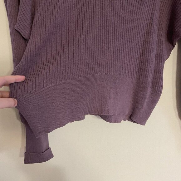 Express Women Sz S Purple Ribbed Long Sleeve Mockneck Pullover Sweater - Picture 2 of 8